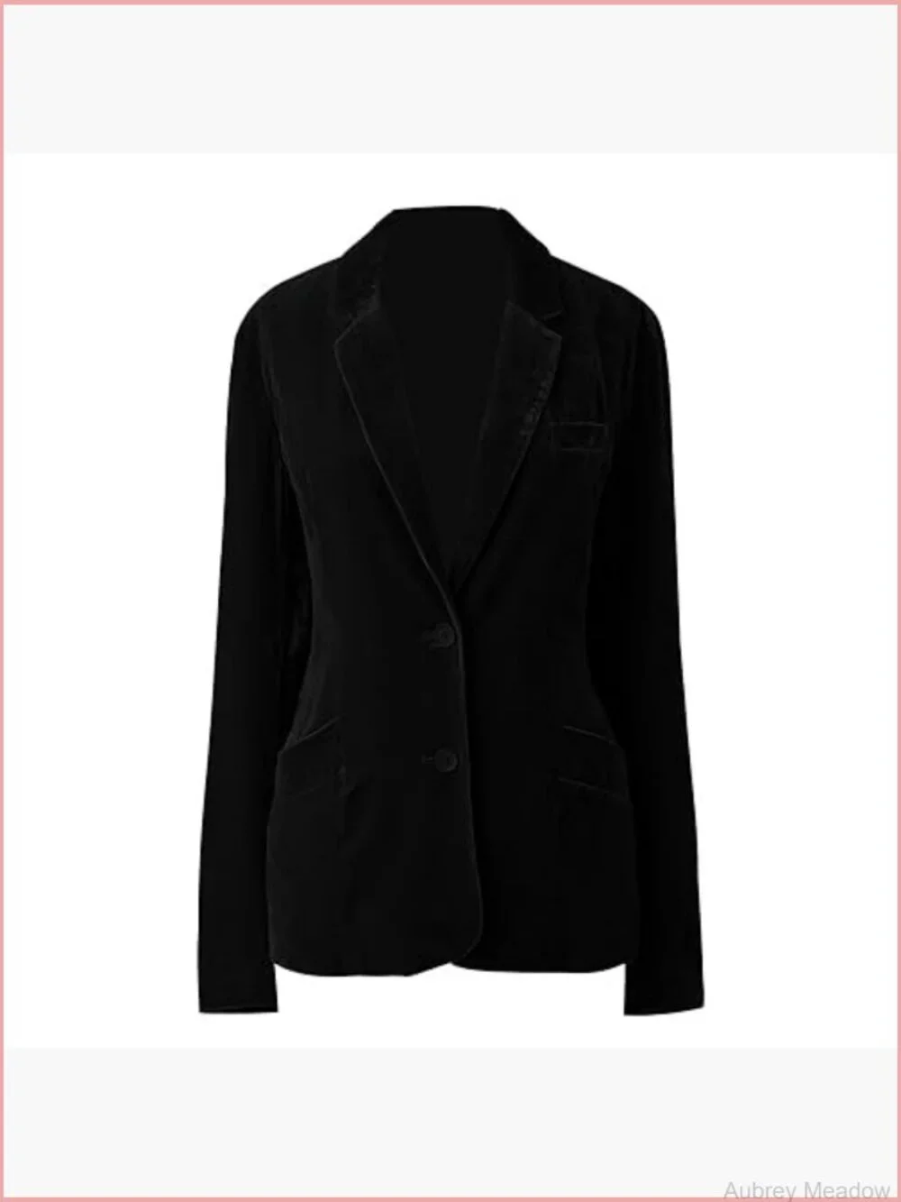 Velvet Blazer Notched Lapel Button Front Long Sleeve V Neck Blazers Jacket Coat
